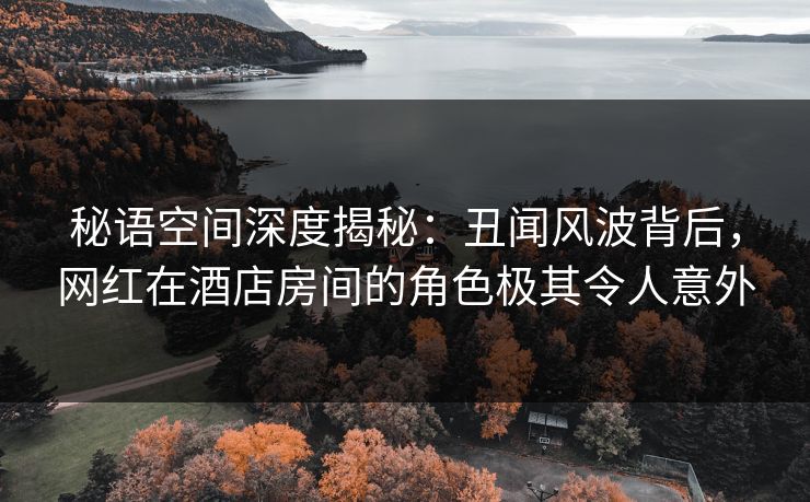 秘语空间深度揭秘：丑闻风波背后，网红在酒店房间的角色极其令人意外