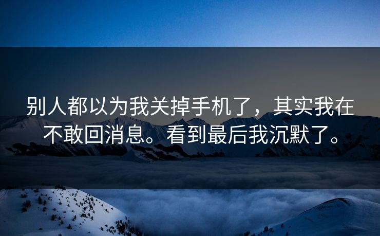 别人都以为我关掉手机了，其实我在不敢回消息。看到最后我沉默了。